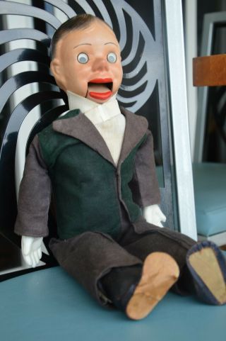 Antique 20” Charlie Mccarthy Composition Ventriloquist Doll Plastic Google Eyes