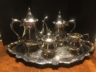 Wallace 1100 La Reine Silver Plated 5 - Pc Tea Set