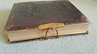 Antique Victorian/early 20th Century Leather Bound Photograph Album