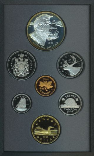Canada 1995 Double Dollar $1 Proof Coin Set Silver Box Hudson 