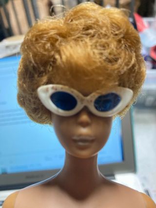 Vintage 1958 Barbie Mattel Doll With Red Hair Sunglasses Make Up Clothes
