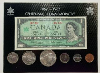 Canada 1967 Centennial Commemorative Set With $1 Bank Note