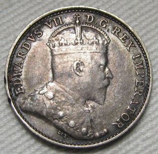 1908 Small 8 Canada Silver 5 Cents.  925 Fine.  0346oz Ch Vf,  Coin Ae565
