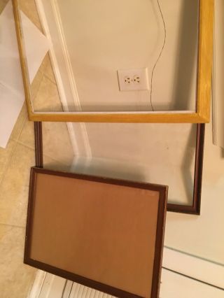 Vintage Antique (3) Large Brown Wood Frame And Gold Painted Wood Frame.  Gr.  Cond.