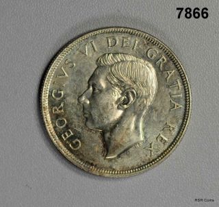 1949 Canadian Silver Dollar Bu Pl 7866