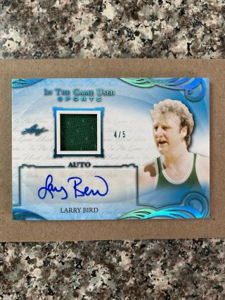 Larry Bird - 2019 Leaf - In The Game - Auto/game & Numbered 4/5 -