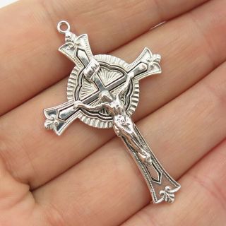 925 Sterling Silver Antique Crucifix Cross Pendant