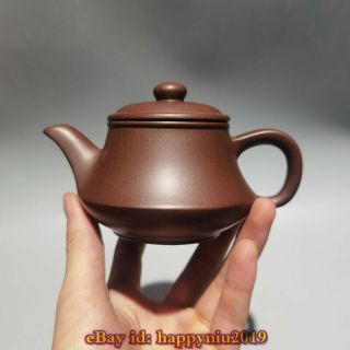 Old Chinese Yixing Zisha Clay Pottery Handmade Teapot Rare Purple Sand Pot Zs367