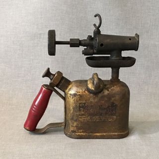 Vintage Antique P.  Wall Brass Gas Blow Torch - Made In U.  S.  A.  - Grove City,  Pa