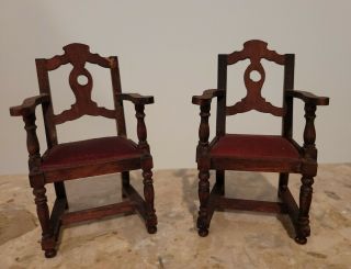 Miniature Antique Early Germany Arm Chairs.  Estate.