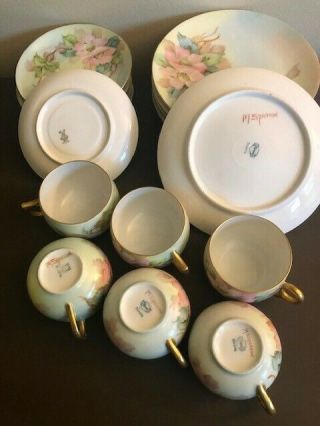 Hand painted,  antique Bavarian China tea set,  service for 6 2
