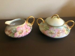 Hand painted,  antique Bavarian China tea set,  service for 6 3