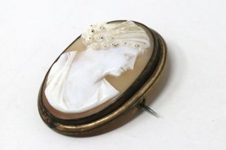 Fantastic Antique Victorian 9ct Rolled Gold Well Carved 3d Cameo Brooch 138