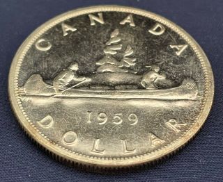 1959 Canada Silver Dollar $1 Coin - Prooflike (pl) Rare Pl Date