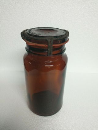 Antique Lorillard Amber Glass Tobacco Canister Jar Jersey Helme 1872