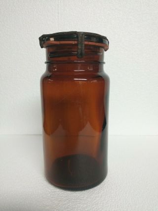 Antique Lorillard Amber Glass Tobacco Canister Jar Jersey Helme 1872 2