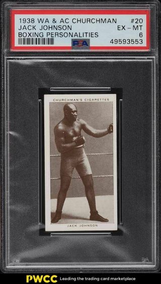 1938 Churchman Boxing Personalities Jack Johnson 20 Psa 6 Exmt