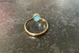Lovely Antique Rare Chester Hallmarked 1905 9ct Gold Turquoise Ring Edwardian 3