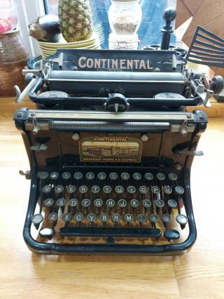 Antique Continental Wanderer Typewriter,  1920s? Spares Or Repairs.  See Photos.