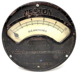 C1901 - Weston Electric - Dc Amperes Meter - Model 24 - Steam Punk