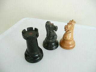 Antique 19th Cent,  Jacques Of London Two Knights & One Rook