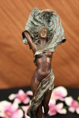 Art Deco Mid Century Nude Female Girl Woman Lady Bronze Sculpture By Julius Erte