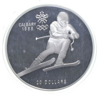 1985 $20 Canadian Canada Olympic Silver Coin 870
