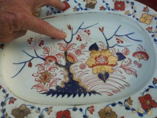 Antique Hand Painted Derby Porcelain - 1782 - 1825 - Red - Platter/serving Dish