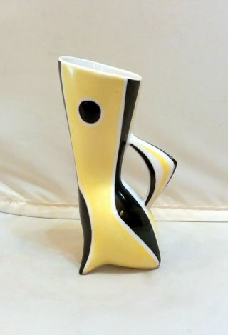 Zsolnay Yellow Mid - Century Modern Vase With Small Ear And Eyes By Török János