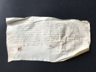 Acte Notarié 1622 Parchemin Xviiè Antique French Document 17th Century