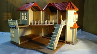 Vintage Sylvanian Families Big House With Red Roof Japan