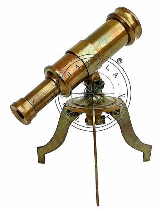 Antique Brass Telescope Mini Tripod Stand Victorian Vintage Tabletop Decor Gift
