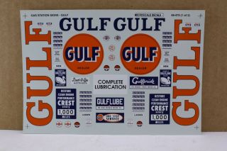 Microscale Decals O Scale Gulf Gas Station Signs Decal Set 48 - 470