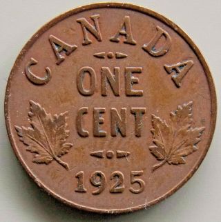 1925 Canada Canadian Small 1 Cent Coin - Key Date