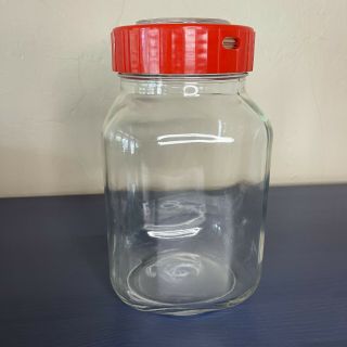 Vintage Fidenza Vetraria Per Alimenti Only Glass 2 Liter Jar Canister Italy