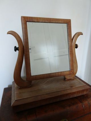 Antique Early 20th Century Edwardian Carved Mahogany Dressing Table Top Mirror