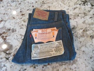 Vintage Levis 501 - 0000 Jeans Men 29 X31 80s Shrink To Fit Denim Nos Nwt Raw Usa