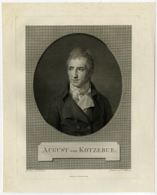Antique Print - August Von Kotzebue - Playwright - Diplomat - Tischbein - Bitthauser - 1809
