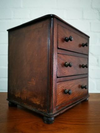 Antique Mahogany Apprentice Piece Chest Of Drawers