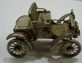 1904 Curved Dash Oldsmobile Sterling Silver Miniature Car By Franklin 2.  2oz