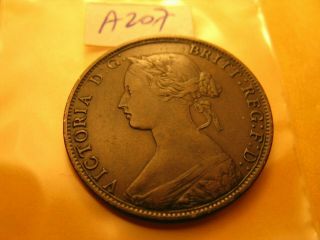 Canada Pre Confederation Brunswick 1864 One Cent Coin Id A207.