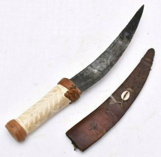 Antique North African Handmade Dagger Knife Sword Sudanese Blade W Bone Handle