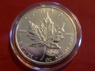 2000 1 Oz.  $5 Canada Maple Leaf W/ 2000 Fireworks Privy Gem Bu Silver Coin