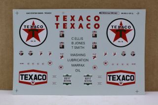 Microscale Decals O Scale Texaco Gas Station Signs Decal Set 48 - 433