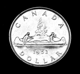 1953 Canadian Silver Proof Like $1 Coin That Is 80 Silver Flat Edge
