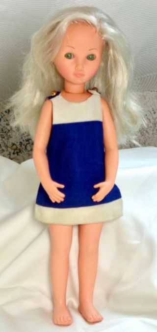 Vintage Furga Alta Moda Sylvie Doll 17 " W/ Dress,  Needs Eyelashes In Great Shape
