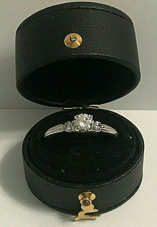 Antique 10 Irid Platinum Art Deco.  25 Diamond Wedding Engagement Ring Size 6