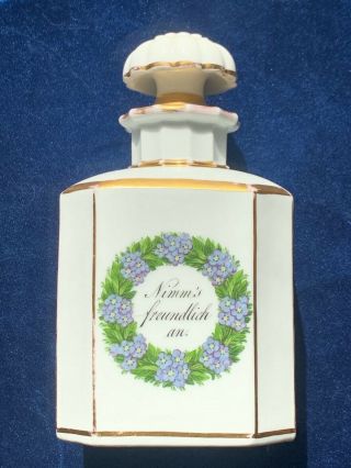 Antique Porcelain Apothecary Perfume/scent Bottle Vanity Size Hand Painted