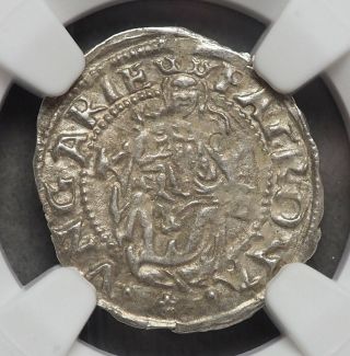 Hungary.  Ferdinand I Silver Denar,  1555 - Kb,  State,  Ngc Ms63