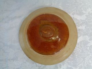 Antique Stoneware Crock Lid Only 2 - 10 1/2 " Diameter (8 " Inside Lip)
